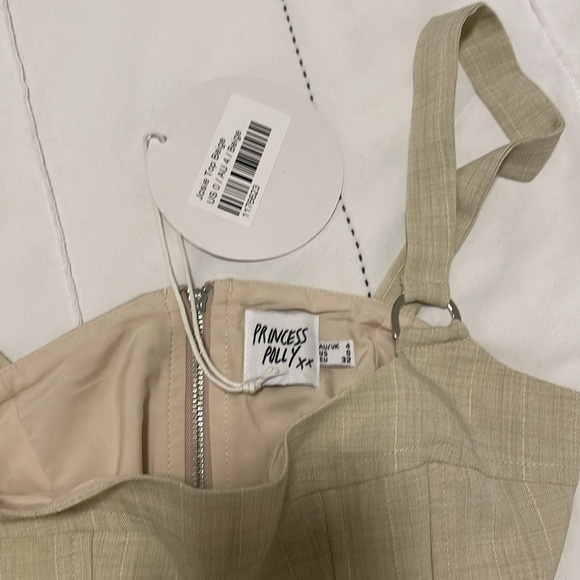 NWT- Princess Polly- 2 piece Josie beige crop top size 0 & skirt size 0 - Picture 6 of 11